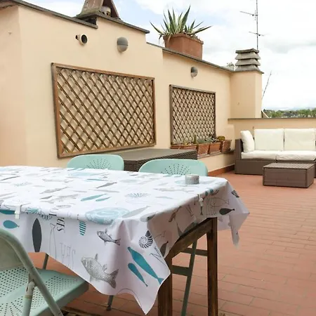 Stylish Penthouse With Terrace In Trastevere Rome